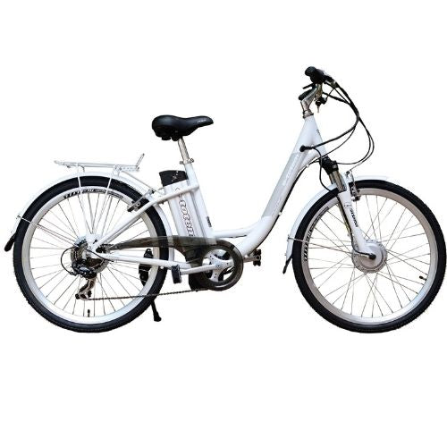 Hvid speed pedelec med batterie